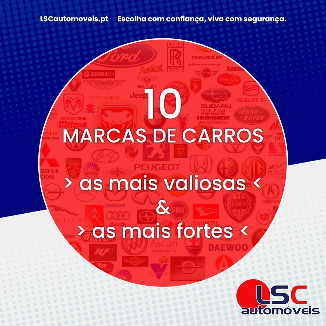 As 10 marcas de carros mais valiosas e as 10 mais fortes